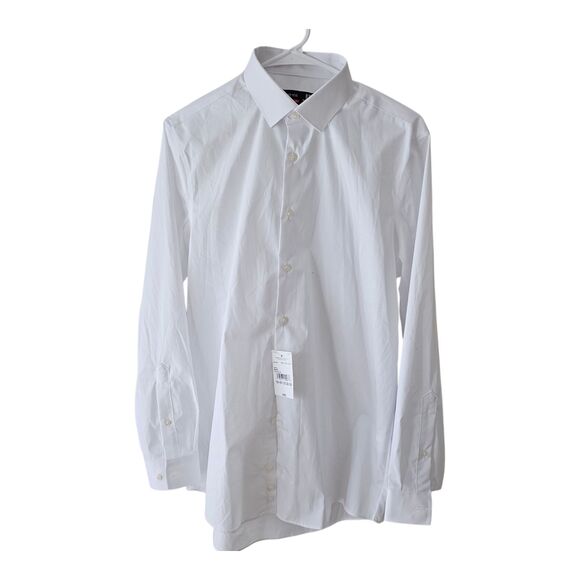J. Ferrar Men's White Dress Shirt Stretch Slim Fit NWT M 15-15 1/2 Brand new - Picture 3 of 10
